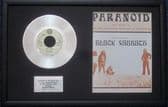 BLACK SABBATH - 7" Platinum Disc & Song Sheet - PARANOID