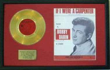 BOBBY DARIN-Gold Disc&SongSheet- I WERE A CARPENTER