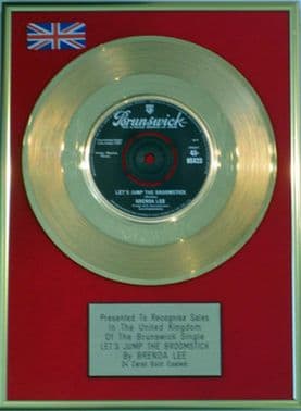BRENDA LEE - 7inch 24 Carat Gold Disc - LET'S JUMP THE BROOMSTICK