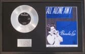 BRENDA LEE - Platinum Disc&Song Sheet- ALL ALONE AM I