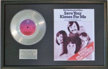 BROTHERHOOD OF MAN-Platinum Disc&SongSheet-SAVE YOUR KISSES FOR ME
