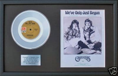 CARPENTERS-PlatinumDisc&SongsheetWE VE ONLY JUST BEGUN