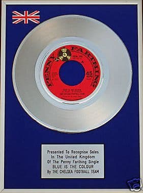 CHELSEA FOOTBALL TEAM - 7inch Platinum Disc - BLUE IS THE COLOUR
