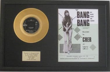 CHER - 24 Carat Gold Disc 7inch & songsheet - BANG BANG