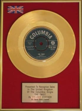 CHUBBY CHECKER - 7inch 24 Carat Gold Disc - THE TWIST