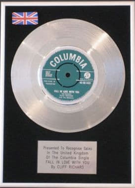 CLIFF RICHARD -Platinum Disc- FALL IN LOVE WITH YOU
