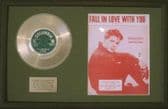 CLIFF RICHARD-Platinum Disc&SongSheet-FALL IN LOVE WITH