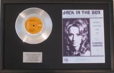 CLODAGH RODGERS-7inch Platinum Disc & SongSheet -JACK IN THE BOX