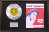 CONNIE FRANCIS - 7" Platinum Disc & Song Sheet - EVERYBODY'S SOMEBODY'S FOOL