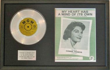 CONNIE FRANCIS-Platinum Disc&Song Sheet-MY HEART HAS