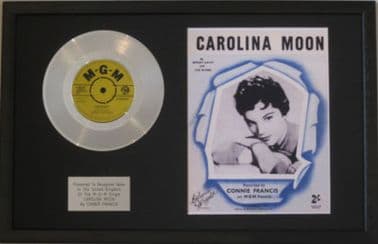 CONNIE FRANCIS - Platinum Disc & SongSheet - CAROLINA MOON