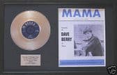 DAVE BERRY -7" Platinum Disc & songsheet - MAMA