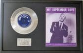 DAVID WHITFIELD - 7" Platinum Disc & Songsheet - MY SEPTEMBER LOVE