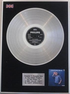 DUSTY SPRINGFIELD - Platinum Disc LP - A GIRL CALLED DUSTY