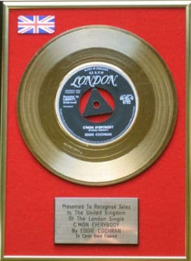 EDDIE COCHRAN - 24 Carat Gold 7" Disc- C'MON  EVERYBODY