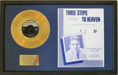 EDDIE COCHRAN - 7" Gold Disc & Song Sheet - THREE STEPS TO  HEAVEN
