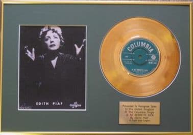 EDITH PIAF - Gold Disc+ Photo - NO REGRETS