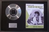 ELVIS PRESLEY - 7" Platinum Disc+Song Sheet- PEACE IN THE VALLEY
