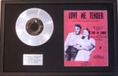 ELVIS PRESLEY - 7" Platinum Disc & Songsheet - LOVE ME TENDER (USA Pressing)