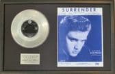 ELVIS PRESLEY -Platinum Disc & Song Sheet -SURRENDER