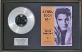 ELVIS PRESLEY-Platinum Disc&SongSheet-A FOOL SUCH AS