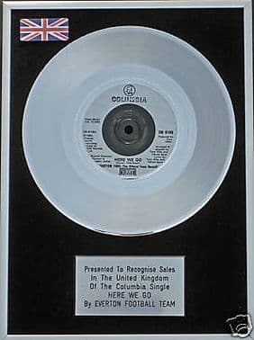 EVERTON  FOOTBALL TEAM - Platinum Disc 7inch - HERE WE GO