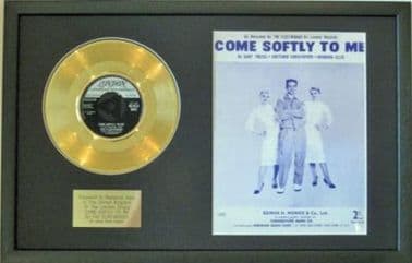 FLEETWOODS-Gold Disc & Song Sheet-COME SOFTLY TO ME