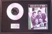 FOUR TOPS - 7" Platinum Disc & Song Sheet -REACH OUT I'LL BE THERE