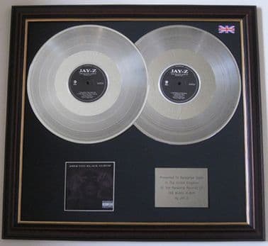 JAY-Z - THE BLACK ALBUM - Original vinyl  double platinum disc and cover presentation -