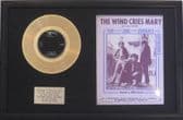 JIMI HENDRIX - 24 Carat Gold 7inch Disc & Song Sheet - THE WIND CRIES MARY