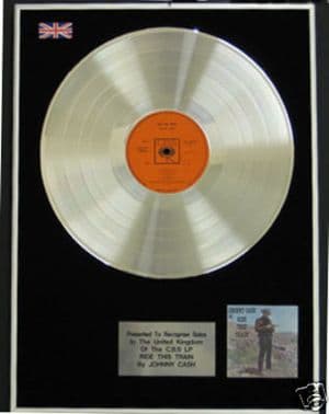 JOHNNY CASH  -  LP  Platinum  Disc  - RIDE THIS TRAIN