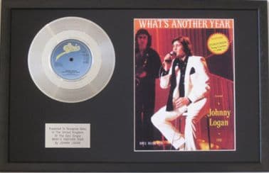 JOHNNY LOGAN -Platinum Disc & SongSheet-WHAT'S ANOTHER YEAR