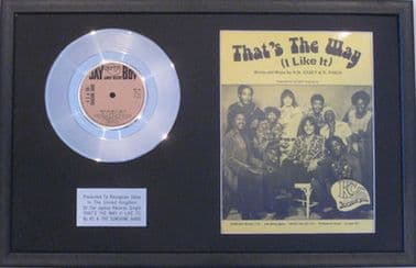 KC & THE SUNSHINE BAND -Platinum Disc & Song Sheet - THAT'S THE WAY (I LIKE IT)