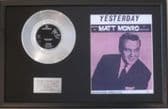 MATT MONRO - Platinum Disc & Song Sheet -YESTERDAY