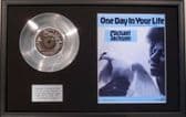 MICHAEL JACKSON - 7" Platinum Disc+Song Sheet- ONE DAY IN YOUR LIFE