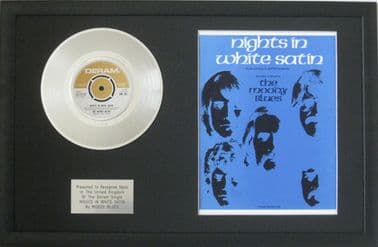 MOODY BLUES - Platinum Disc & SongSheet- NIGHTS IN WHTE SATINI