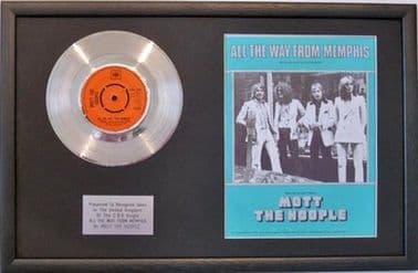MOTT THE HOOPLE - Platinum Disc & Song Sheet - ALL THE WAY TO MEMPHIS