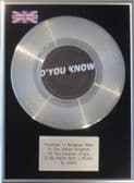 OASIS - 7" Platinum Disc - D'YOU KNOW WHAT I MEAN