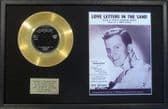 PAT BOONE - 24 Carat Gold 7" Disc & Song Sheet - LOVE LETTERS IN THE SAND