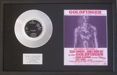 SHIRLEY BASSEY - Platinum Disc & Songsheet - GOLDFINGER James Bond)