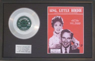 TEDDY JOHNSON & PEARL CARR-Platinum Disc & Songsheet-SING LITTLE BIRDIE