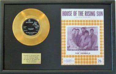 THE ANIMALS - Gold Disc & Song Sheet  - THE HOUSE OF THE RISING SUN