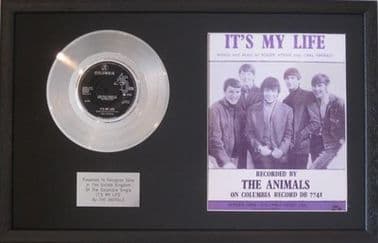 THE ANIMALS - Platinum Disc& Songsheet - IT'S MY LIFE - Special Sale Offer !