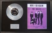 THE HOLLIES- Platinum Disc & Song Sheet - HERE I GO AGAIN