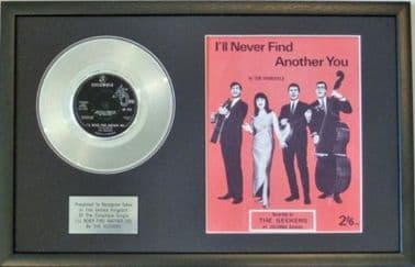 THE SEEKERS - Platinum Disc & Song Sheet - I'LL NEVER FIND ANOTHER YOU---