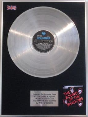 THE SHADOWS - LP Platinum Disc - THE SOUND OF THE SHADOWS