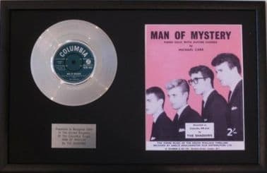 THE SHADOWS - Platinum  Disc & SongSheet-MAN OF MYSTERY