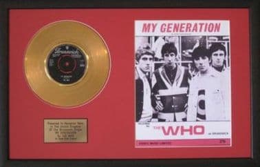 THE WHO - Gold Disc & Songsheet- MY GENERATION