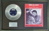TOM JONES - 7" Platinum Disc & Songsheet- DELILAH