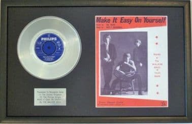WALKER BROS - Platinum Disc & Song Sheet - MAKE IT EASY ON YOURSELF